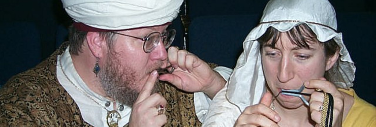 Teaching (then) Lady Gwendolen how not to chip her teeth with a jew's harp